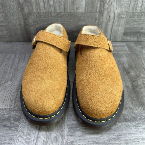 Dr. Marten ISHAM Men's size 11 Faux Shearling Lined Suede Wheat Mule - Picture 4 of 7